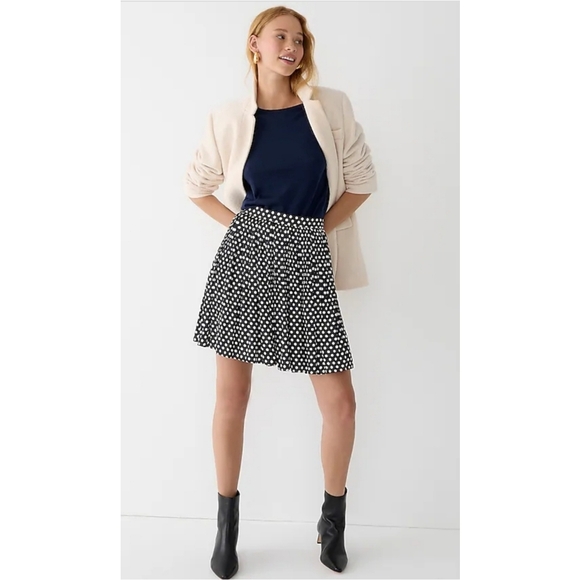 30. J.Crew Featherweight satin mini skirt in dot - Picture 1 of 8